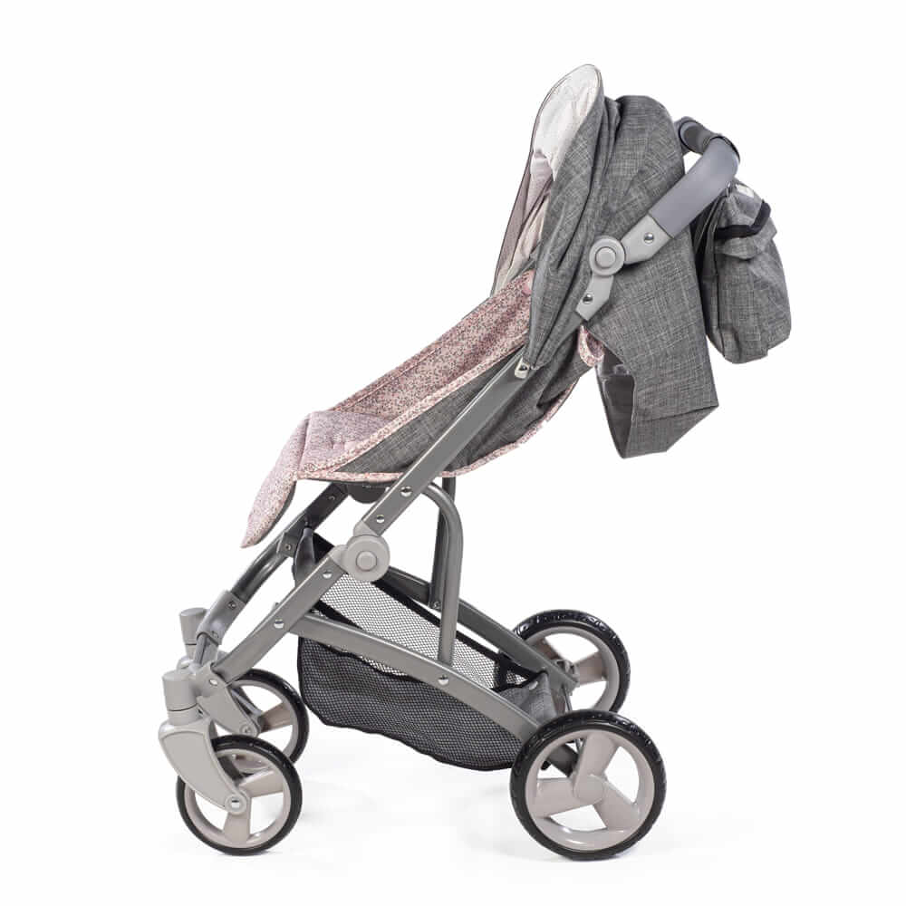 Silla Paseo Grande Lili Gris/Flor Rosa - Imagen 3