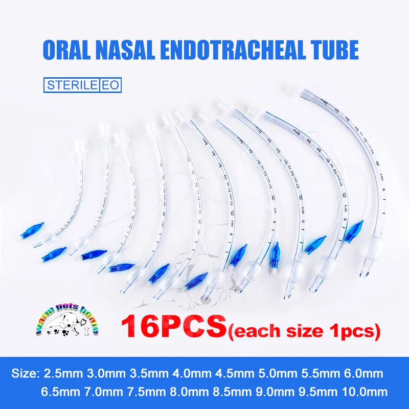 Tubo endotraqueal con manguito desechable, intubación endotraqueal ID 2,5-10mm,
