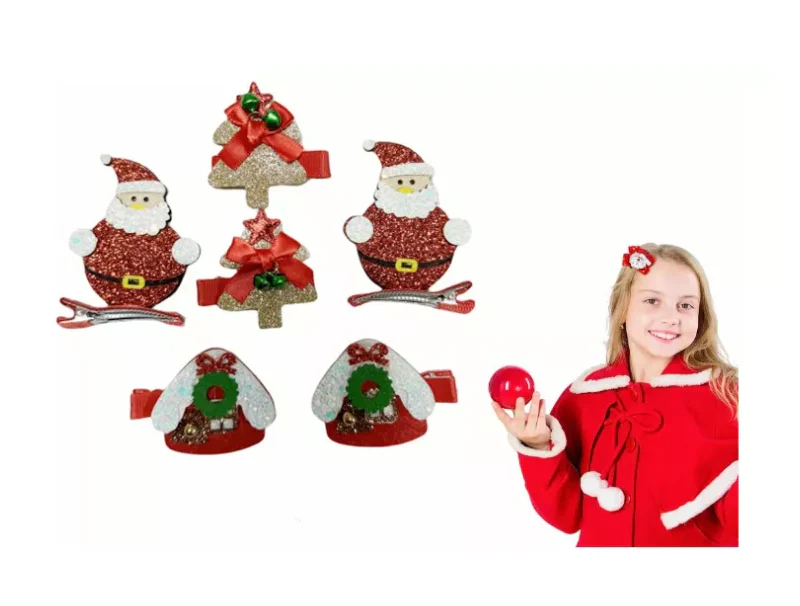 Set 12 Pinches De Navidad Para Niñas - Imagen 2