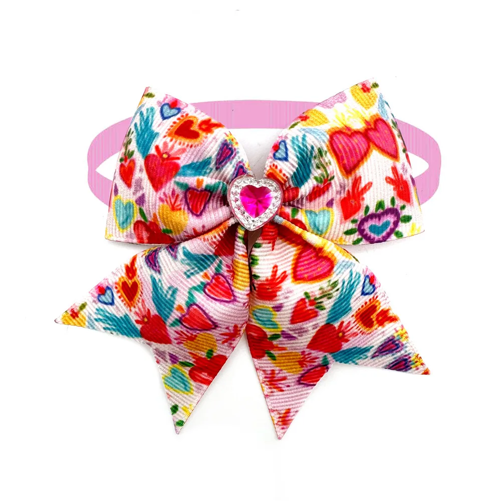 50/100 Piezas. Estilo del Día de San Valentín moño para perro pequeño producto de aseo para perros amor. - Imagen 4