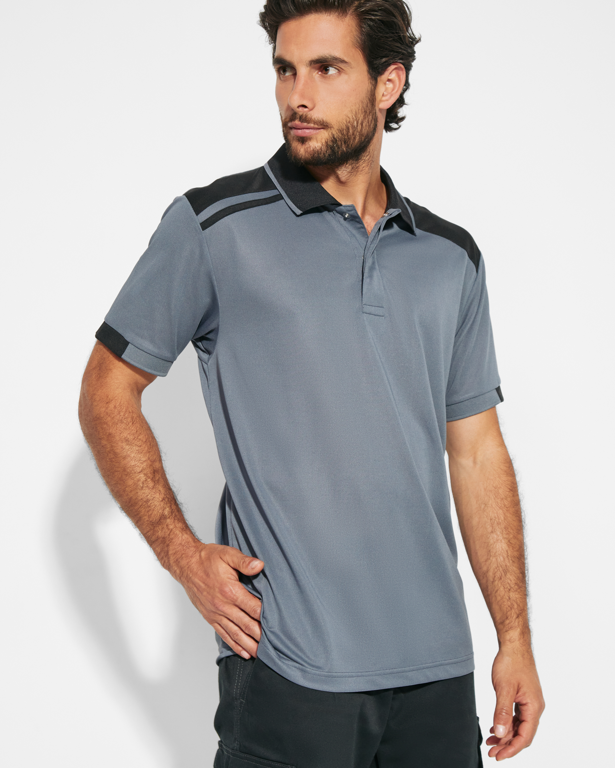 Roly – SAMURAI polo técnico de manga corta antibacteriano bicolor